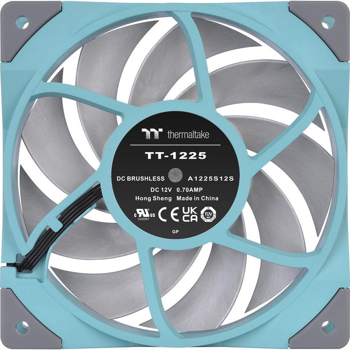 Actual product image Thermaltake TOUGHFAN 12 Radiator Fan 1Pack Turquoise (120 mm, 1 x)