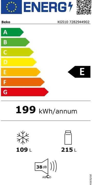 Energy Label Beko Cooling combi units (324 l)