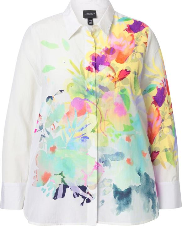 Produktbild Ulla Popken Bluse, Blüten, A-Linie, Hemdkragen, Langarm (54)