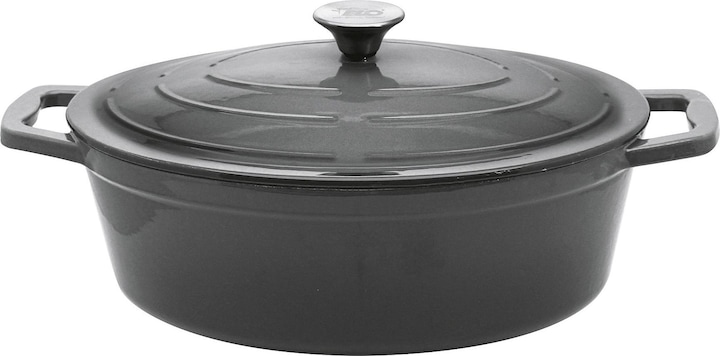 ELO Cast iron roaster ov.33grey (33 cm, Casserole + Stewpot, Cast iron)