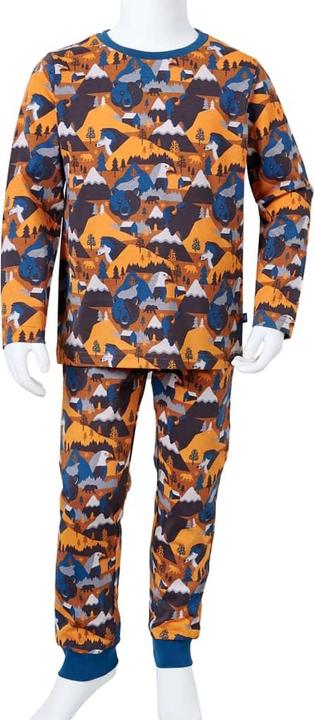 Produktbild vidaXL Kinderpyjama mit Langen Ärmeln Cognac 92,Material: 100 (92)