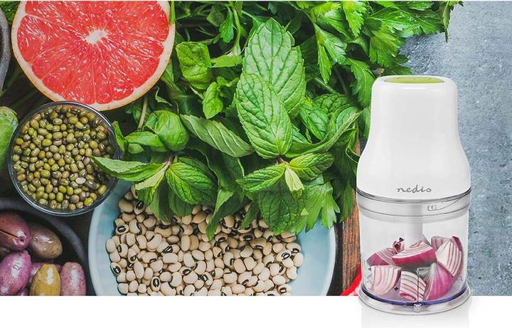 Produktbild Nedis KAMC100CWT Zerkleinerer für Lebensmittel 200 W 0.5 l Plastik 1-Speed Turbo Funktion Weiss (500 ml, 200 W)