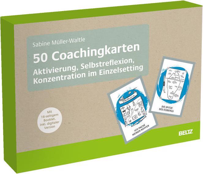 Image du produit 50 Coachingkarten Aktivierung, Selbstreflexion, Konzentration im Einzelsetting (Allemand, Sabine Müller-Waltle, 2021)