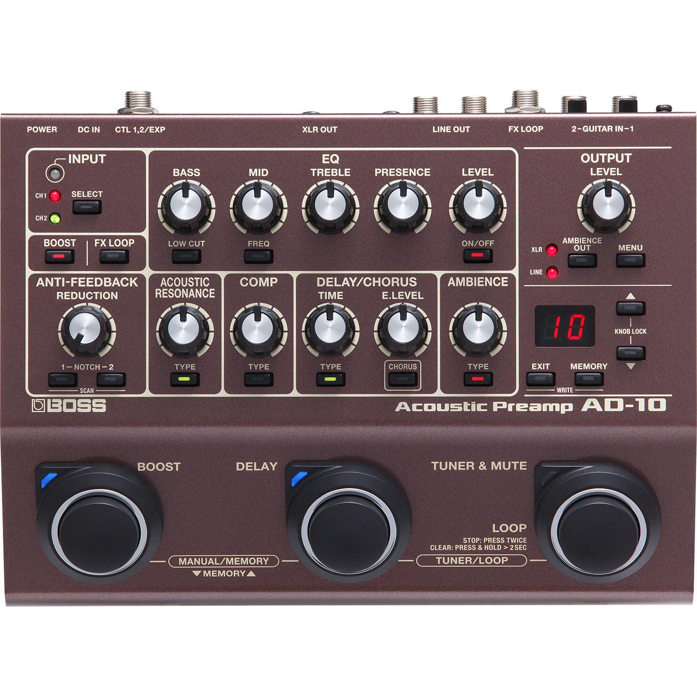 Roland Boss AD-10 Acoustic Preamp, Effektpedal