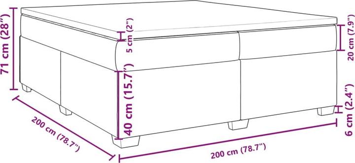 Actual product image vidaXL Boxspringbett (200 x 200 cm)