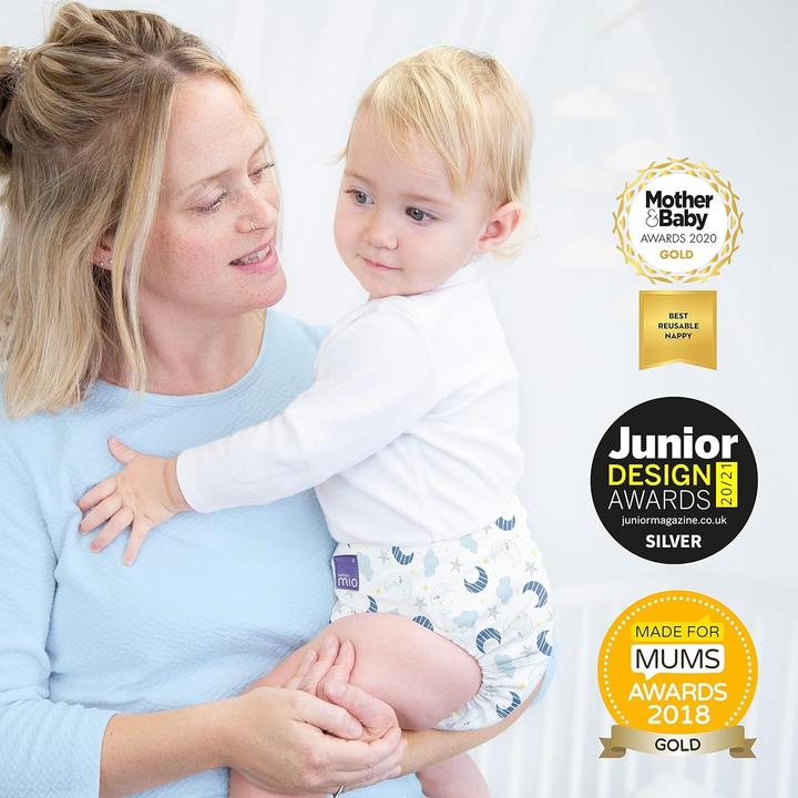 Actual product image Bambino Mio Miosolo Classic Washable Diaper Set White