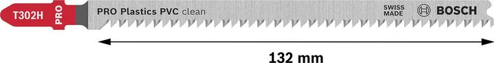 Actual product image Bosch Professional Zubehör PRO Plastics PVC clean T302H Jigsaw blade, 132 mm, 5 pcs.