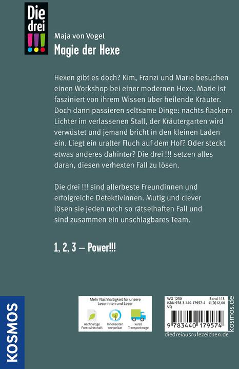 Produktbild Kosmos von Vogel:Die drei!!!, 113, Magie der (Deutsch, Milla Kerwien, Maja von Vogel, 2025)