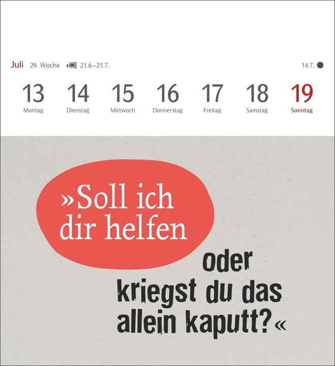 Productafbeelding Harenberg Typo-Sprüche-Kalender Postkartenkalender 2026 - Mit 53 Postkarten (Duits)
