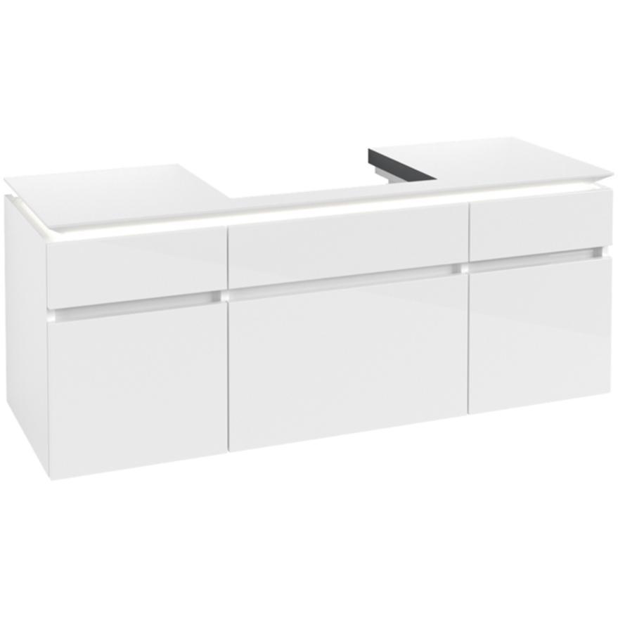 Villeroy & Boch, Waschbeckenunterschrank, V&B Waschtischunterschrank LEGATO 1400x550x500mm m Be Glossy White