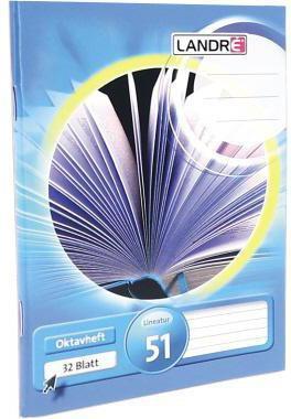 Image du produit Landré A6 cahier in-octavo 2 volets cousus à cheval (A6, À rayures, Couverture rigide)