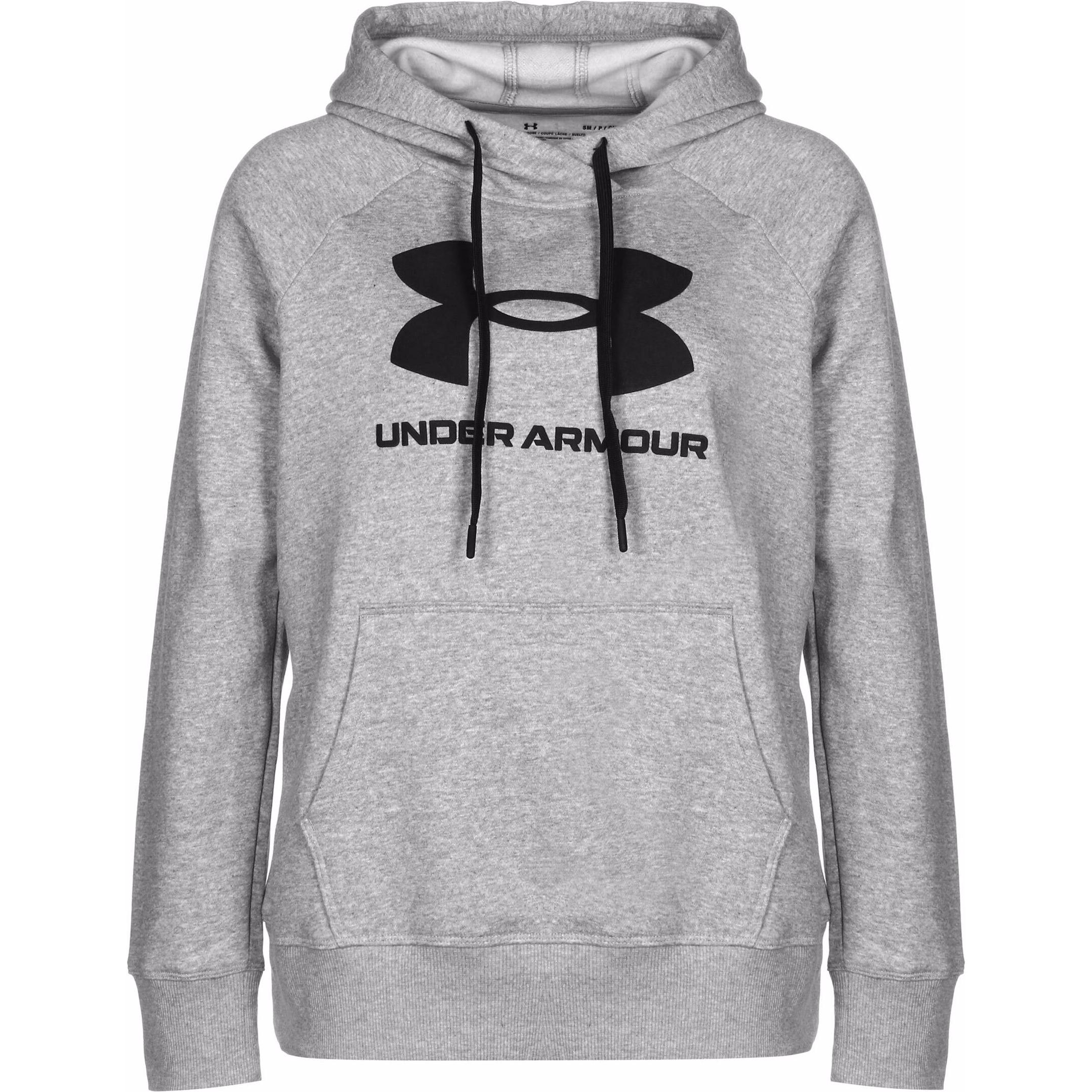 Under Armour, Damen, Pullover, Rival Fleece Logo Kapuzenpullover Damen, Grau, (XXL)