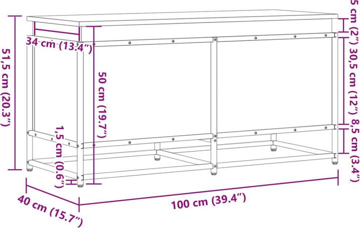 Actual product image vidaXL Aufbewahrungsbox (40 cm, 1x)