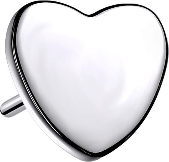 Actual product image Star Piercing Threadless heart silver (without brass, Titanium)