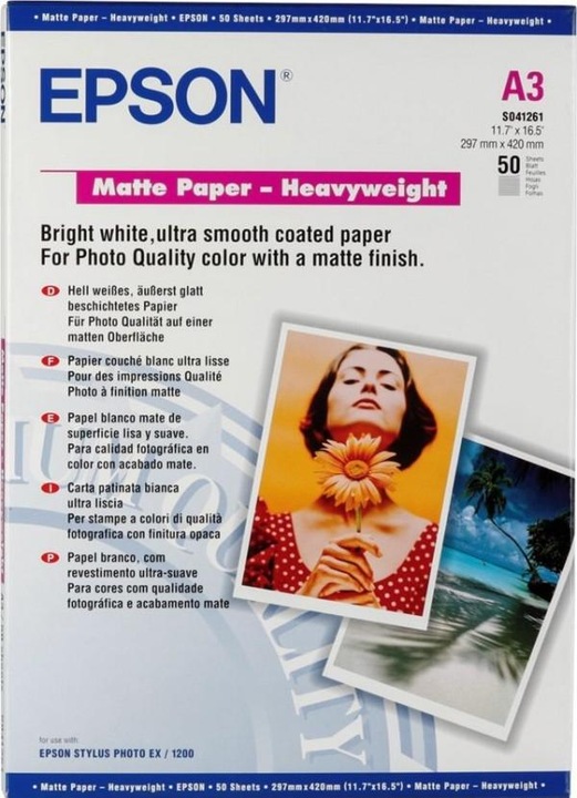 Image du produit Epson Papier épais, 50 feuilles (167 g/m², A3, 50 x)