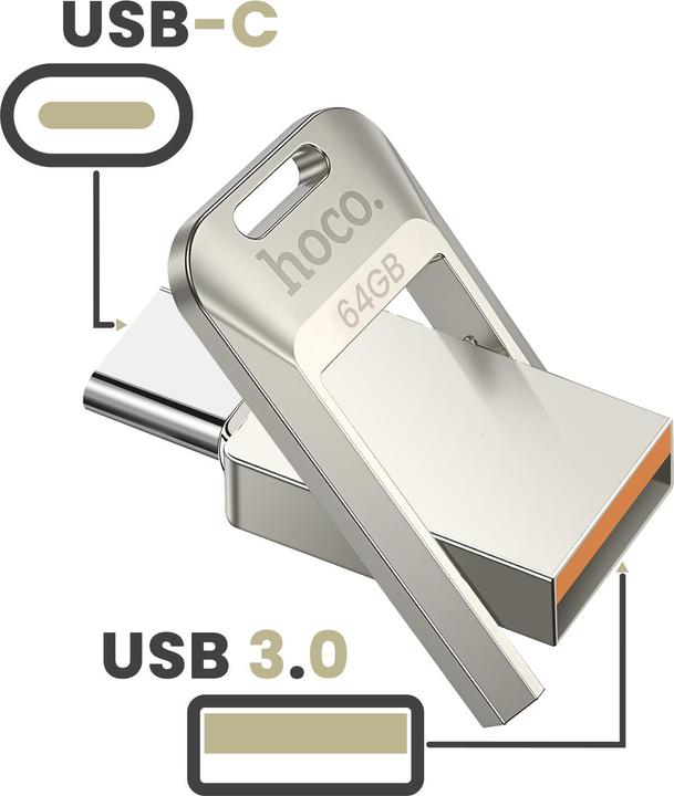 Productafbeelding Hoco Memory cards pendrive USB A + USB C UD17 64GB USB3.0 (64 GB, USB-A, USB-C)