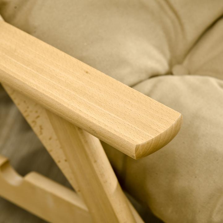 Image du produit Homcom Relaxsessel Buchenholz, Schaumstoff Braun