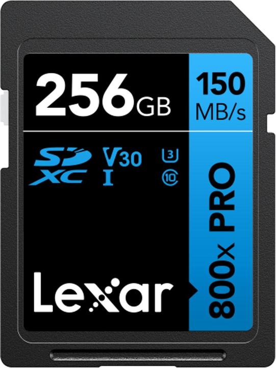 Actual product image Lexar SDXC-Card PRO 256GB UHS-1 V30 Series Blue (800x) (256 GB, SDXC, U3, UHS-I)