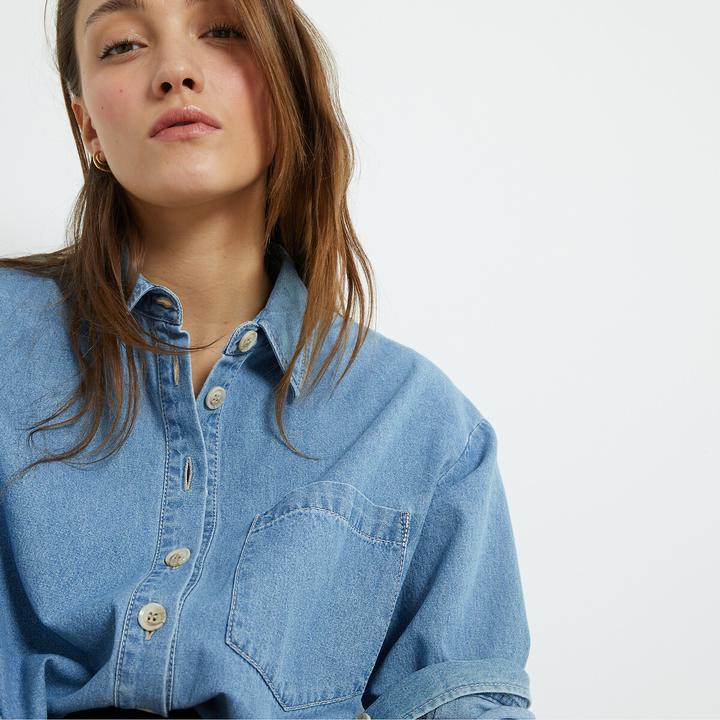 Produktbild La Redoute Collections Jeanshemd mit langen Ärmeln (48)