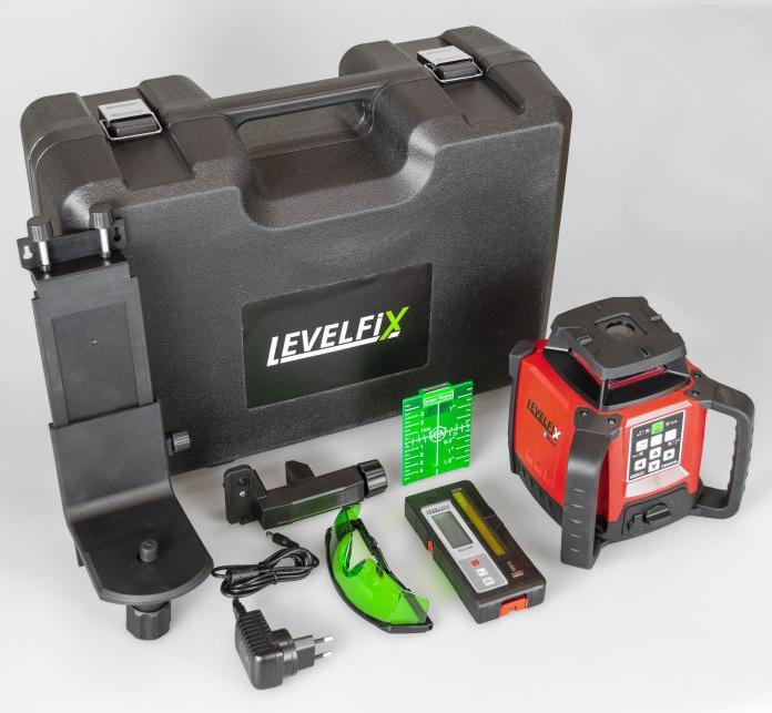 Actual product image Levelfix 554512 550HVG SET Allround Baulaser Selbstnivellierend Grün + Messlatte 5 m + Stativ 3 m