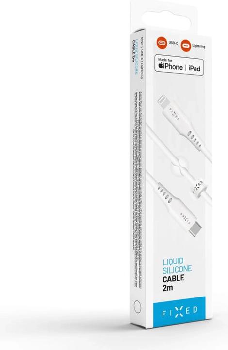 Actual product image Fixed Liquid Silicone Cable USB-C/Lightning, 2m, white (2 m, USB 2.0, 60 W)