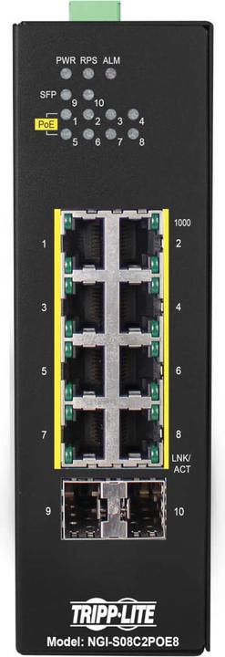 Eaton 8-Port Lite Managed Industrial Gigabit Ethernet Switch - 10/100/1000mbps -10 to 60 C (8 Ports)
