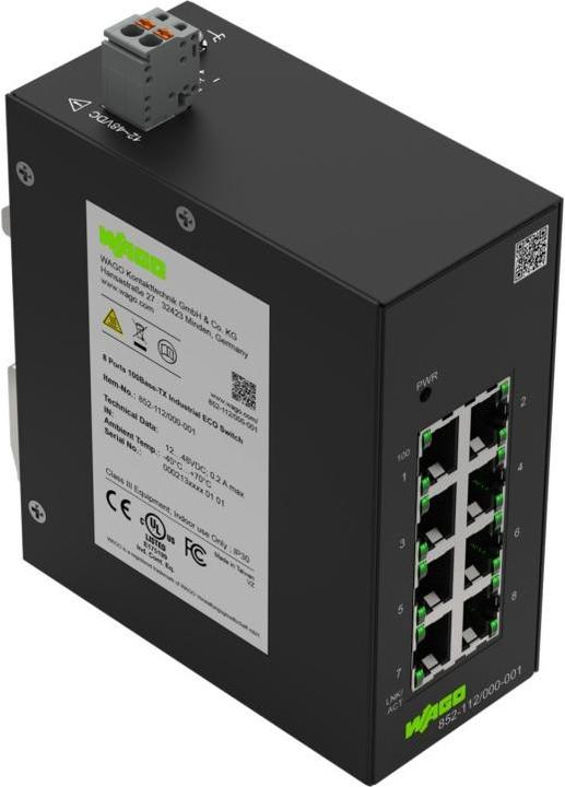 Produktbild Wago GmbH & Co. KG Industrial-ECO-Switch 8 Ports 100Base-TX 852-112/000-001 (8 Ports)