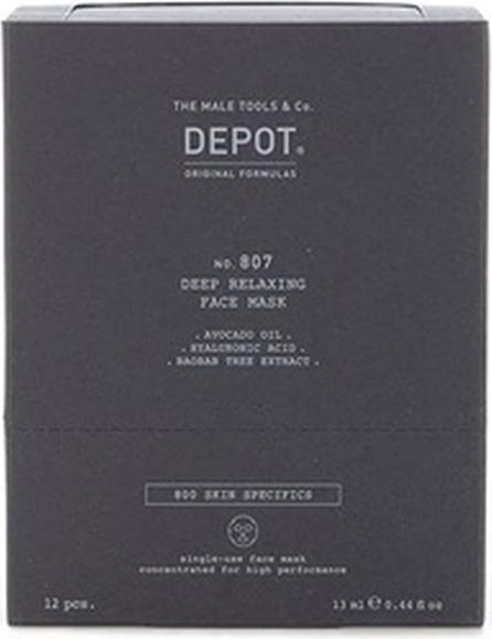 Actual product image Depot 807 Deep Relaxing Face Mask for Men 12 Pack