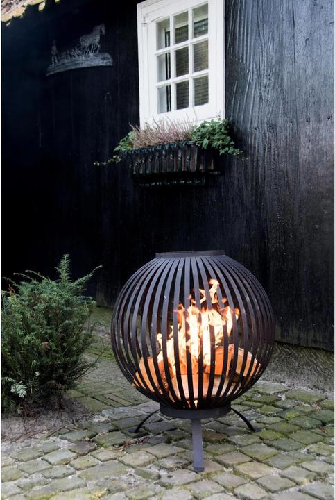 Immagine prodotto Esschert Design Ciotola di fuoco a strisce, Ø 59,2 cm, Nero (59.20 cm)