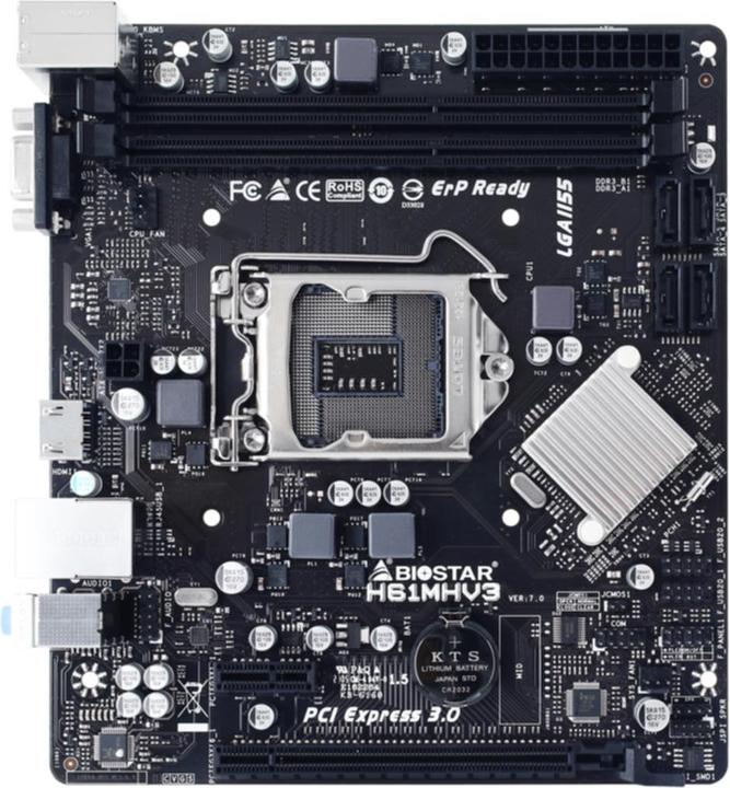 Produktbild Biostar H61MHV3 H61 (LGA 1155, Intel H61, mATX)