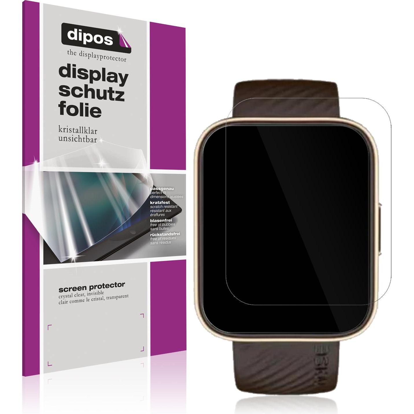 Dipos Displayschutzfolie Crystalclear, Smartwatch Schutzfolie, Transparent