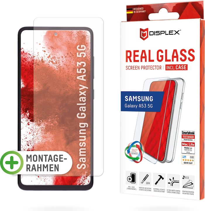 Image du produit Displex Real Glass, 2D Panzerglas + Handyhülle (1 pièce(s), Samsung Galaxy A53 5G)