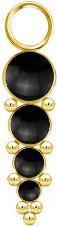 Immagine prodotto Star Piercing Anhänger vergoldet vier schwarzen Onyx Steinen mit Kugeln (senza ottone, Acciaio chirurgico 316L, Mnerale)