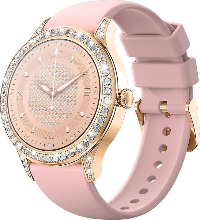 Actual product image Giewont Veltori VT360-1 Damen-Smartwatch, rosa Silikonarmband