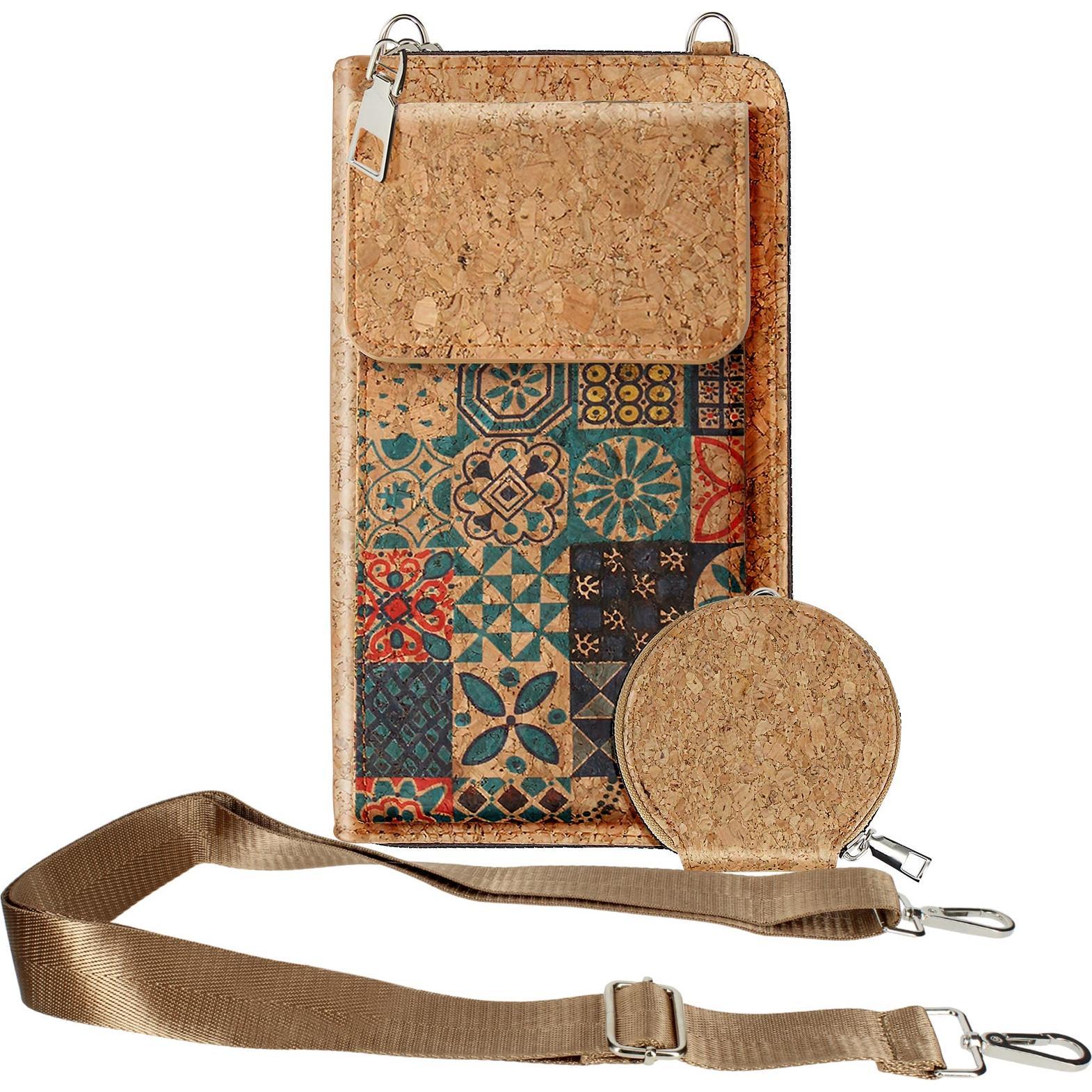 Avizar, Handtasche, CorkMosaic Korktasche, Mehrfarbig