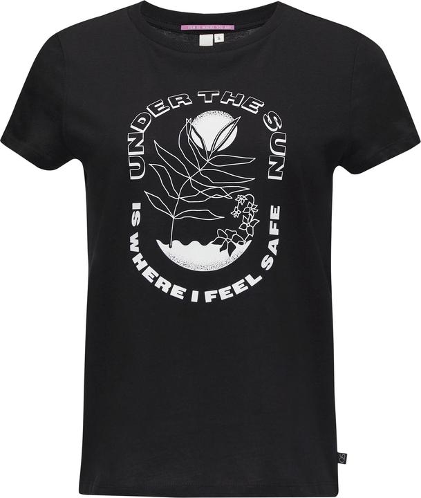 S.Oliver T-Shirt Baumwoll-T-Shirt mit Frontprint und Rippblende (XS)