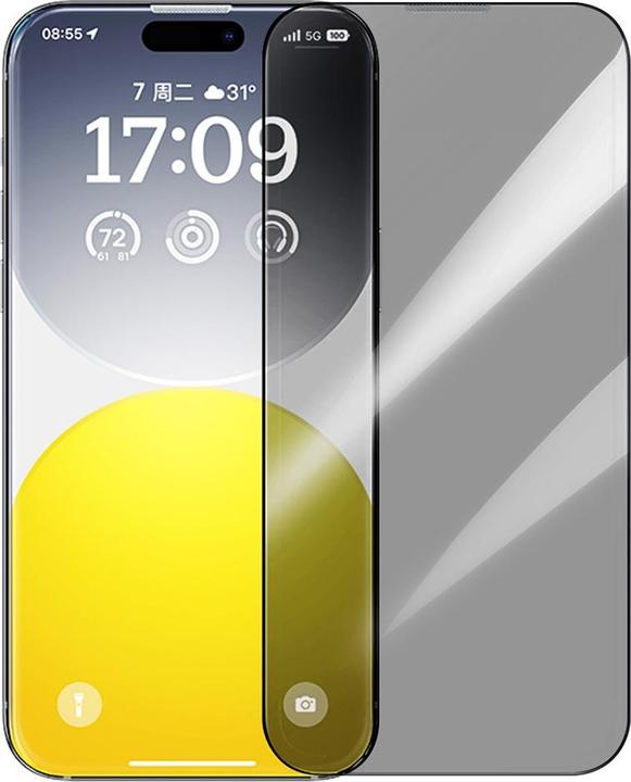 Produktbild Baseus Panzerglas mit Sichtschutz (1 Stk., Apple iPhone 15 Pro)