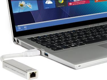 Actual product image Hamlet USB 3.0 to Gigabit Lan adapter transfer speed up to 5 Gbps (USB)