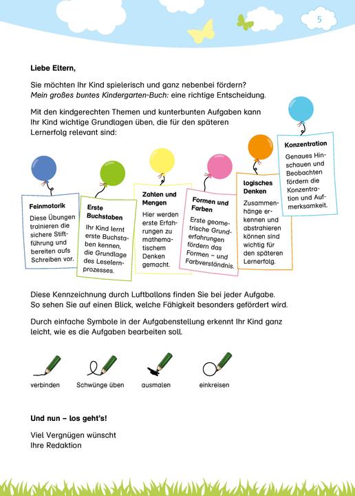 Produktbild Mein grosses buntes Kindergarten-Buch (Deutsch, Britta Vorbach, 2018)