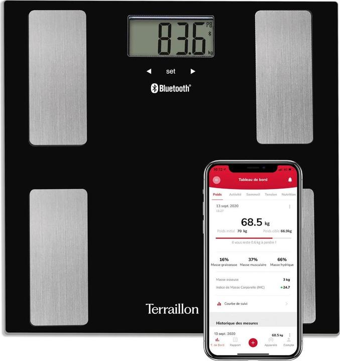 Actual product image Terraillon 15490 Smart Connect Black personal scales and bo