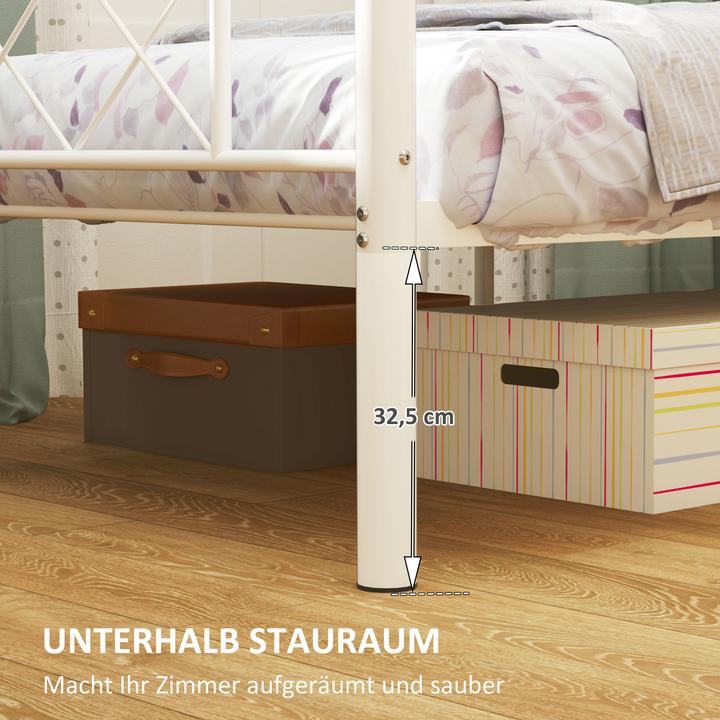 Produktbild Homcom Bettrahmen Stahl Weiss