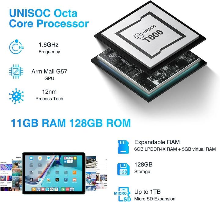 Actual product image Doogee T10S (Tablette 4G - 10.1", 128 Go, 6 Go RAM) Vert (4G, 10.10", 128 GB, Green)