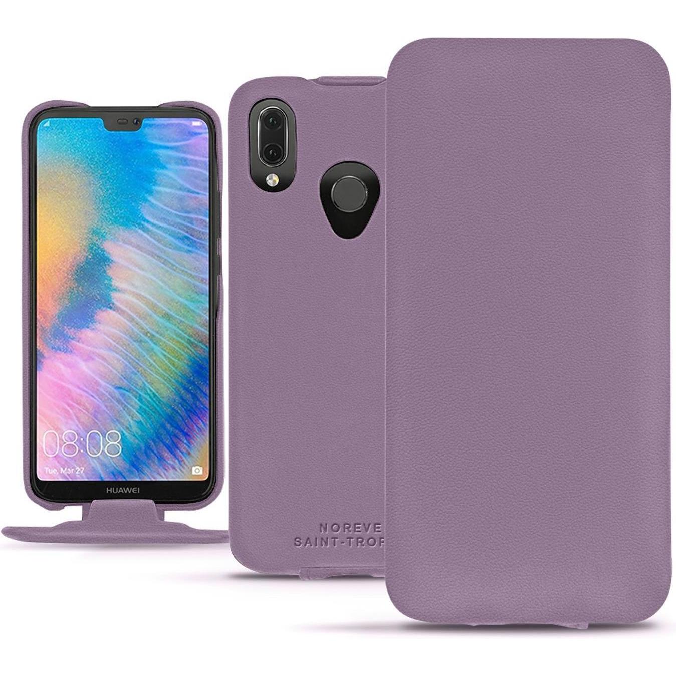 Noreve Lederschutzhülle vertikal (Huawei P20 Lite), Smartphone Hülle, Violett