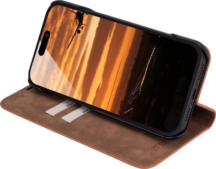 Actual product image JT Berlin Genuine leather BookCase Tegel for iPhone 17 Pro Max cognac (Apple iPhone 17 Pro Max)