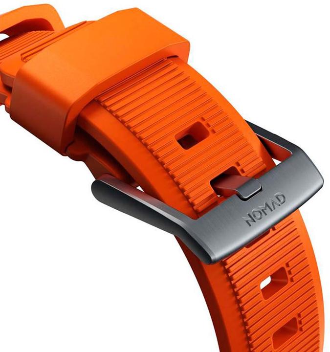 Immagine prodotto Nomad Cinturino rugged -ranneke, Apple Watch 49 / 45 / 44 /, oranssi / hopea (45 mm, 44 mm, 42 mm, 49 mm, Pneumatico)