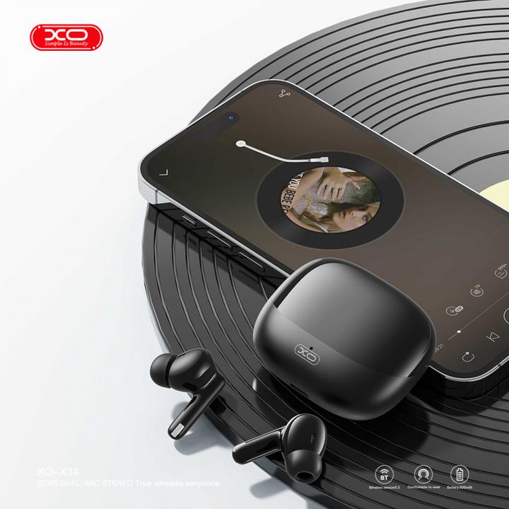 Actual product image xO Bluetooth earphones X34 TWS black (ANC, 6 h, Wireless)