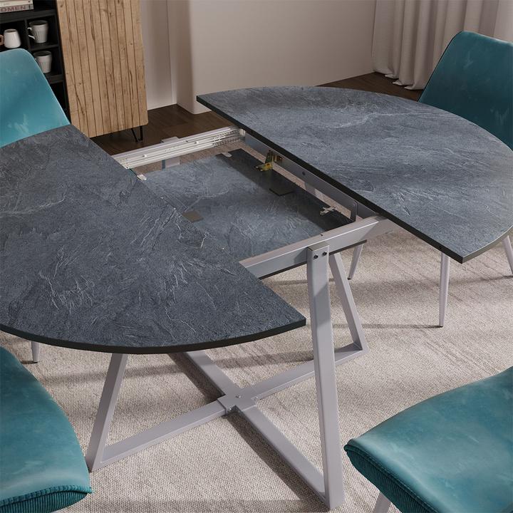 Actual product image Vicco Dining table Loyd, Anthracite/Grey, 120 x 120 cm Extendable