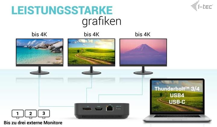 Image du produit i-tec HDMI Dual Docking Station (USB-C, 12 ports)