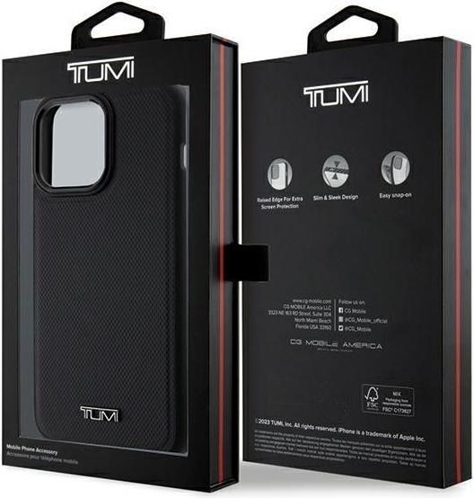 Actual product image Tumi TUHMP15XRBAK iPhone 15 Pro Max 6.7" czarny/black hardcase Leather Balistic Pattern MagSafe (Apple iPhone 15 Pro Max)