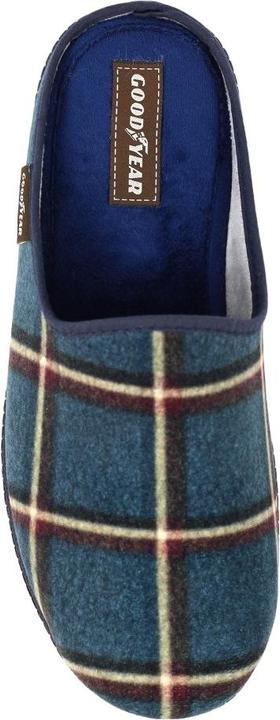 Actual product image Goodyear Mens Checkmate Checked Mule Slippers (41)